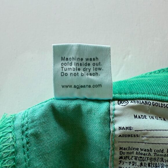 AG Adriano Goldschmied The Stevie Slim Straight Jeans in Green Corduroy Size 28 - Picture 9 of 11